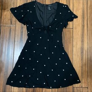 Black Forever 21 dress with white hearts